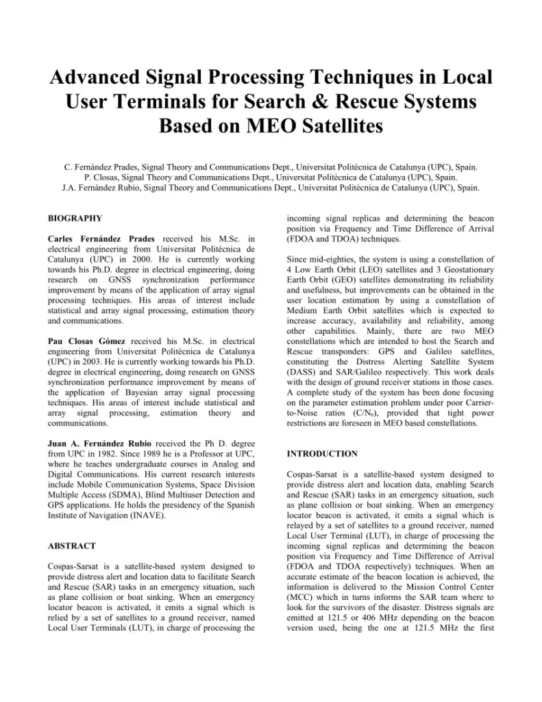 Advanced Signaling Techniques For Rescue And Communication